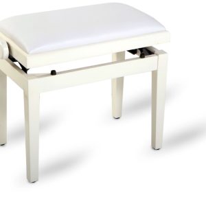 Velvet Piano Stool White